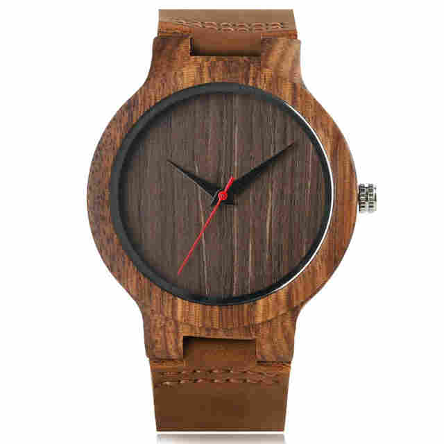 Bamboo Watch Quartz Analog Wristwatch Natural wood coffee dial, Model BB922 - Bamboobud