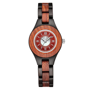 Bamboo Wooden Watch with number face in contrast wood shade wood strap - BB906