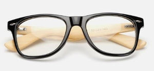 Best Bamboo Eyeglass Frame Wood Spectacles, color black frame, Model BB410 - bamboobud.com