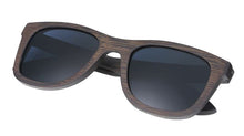 Bamboo sunglasses men, women polarized UV400 mirror all wood sunglasses, color black front, Model BB412 - bamboobud.com