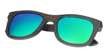 Bamboo sunglasses men, women polarized UV400 mirror all wood sunglasses, color green front, Model BB412 - bamboobud.com
