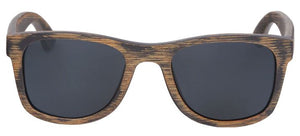 Bamboo sunglasses men women rugged design polarized UV400 all wood sunglasses, color black front view, Model BB718 - bamboobud.com