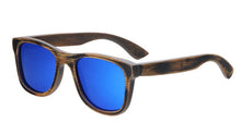 Bamboo sunglasses men women rugged design polarized UV400 all wood sunglasses, color blue, Model BB718 - bamboobud.com