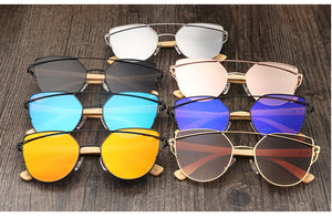 Bamboo Sunglasses Polarized UV400 Butterfly style, all colors display, Model BB602 - bamboobud.com