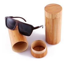 Bamboo Sunglasses Polarized UV400 Wrap Design, color black with box, Model BB312 - bamboobud.com