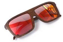Bamboo Sunglasses Polarized UV400 Wrap Design, color red, Model BB312 - bamboobud.com