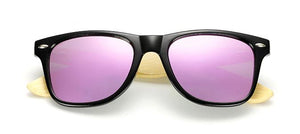 Bamboo Sunglasses with UV400, color black-purple, Model BB408 - bamboobud.com