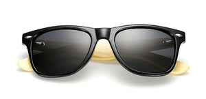 Best Bamboo Sunglasses with UV400, color black, Model BB408 - bamboobud.com