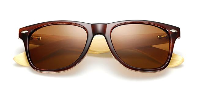 Best Bamboo Sunglasses with UV400, color brown, Model BB408 - bamboobud.com