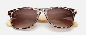 Best Bamboo Sunglasses with UV400, color leopard soft, Model BB408 - bamboobud.com