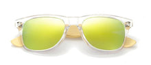 Best Bamboo Sunglasses with UV400, color transparent gold, Model BB408 - bamboobud.com