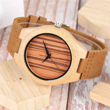 Bamboo Watch Analog Quartz Natural wood stripe face, Model BB928 - Bamboobud
