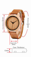 Bamboo Watch for Men Women With Soft Leather Strap, Model BB934 - Bamboobud