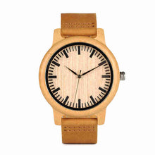 Bamboo Watch for Men Women With Soft Leather Straps with Dial, Model BB932 - Bamboobud