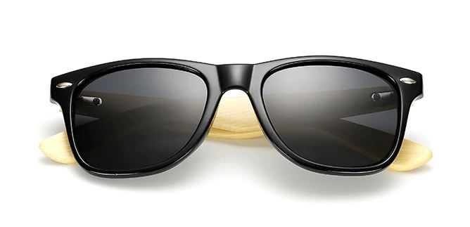Polarized Best Bamboo Sunglasses with UV400 protection, color black, Model BB512 - bamboobud.com