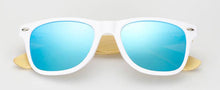 Polarized Best Bamboo Sunglasses with UV400 protection, color white-blue, Model BB512 - bamboobud.com