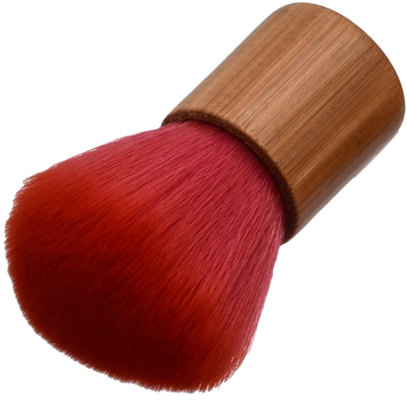 Professional Bamboo Handle Red Hair Kabuki Foundation Blush Makeup Brush