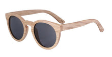 Round Bamboo Wood Sunglasses Polarized UV400, color black Model BB267 - bamboobud.com