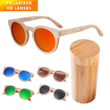 Round Bamboo Wood Sunglasses Polarized UV400, Model BB267 - bamboobud.com